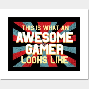 This Is What An Awesome Gamer Look Like Retro Vintage Posters and Art